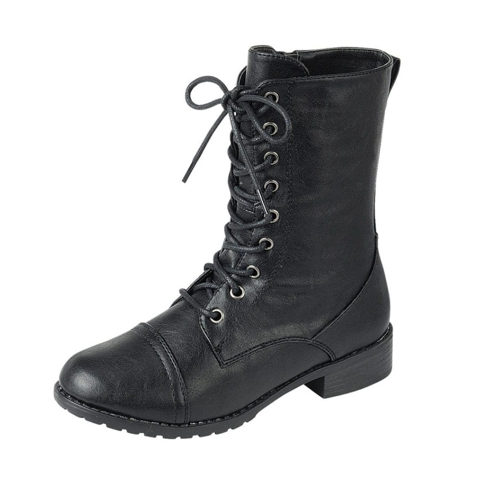 Women's Vegan Combat Boots by Forever Black Size 5‎ New With Box